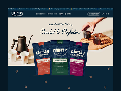 Cooper's Cask Coffee - Web Design coffee website design