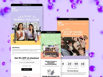 BBT Club Welcome Email Flow - by Growth Gurus design digital design e commerce marketing email design email flow email flow design email marketing graphic design klaviyo ui ux