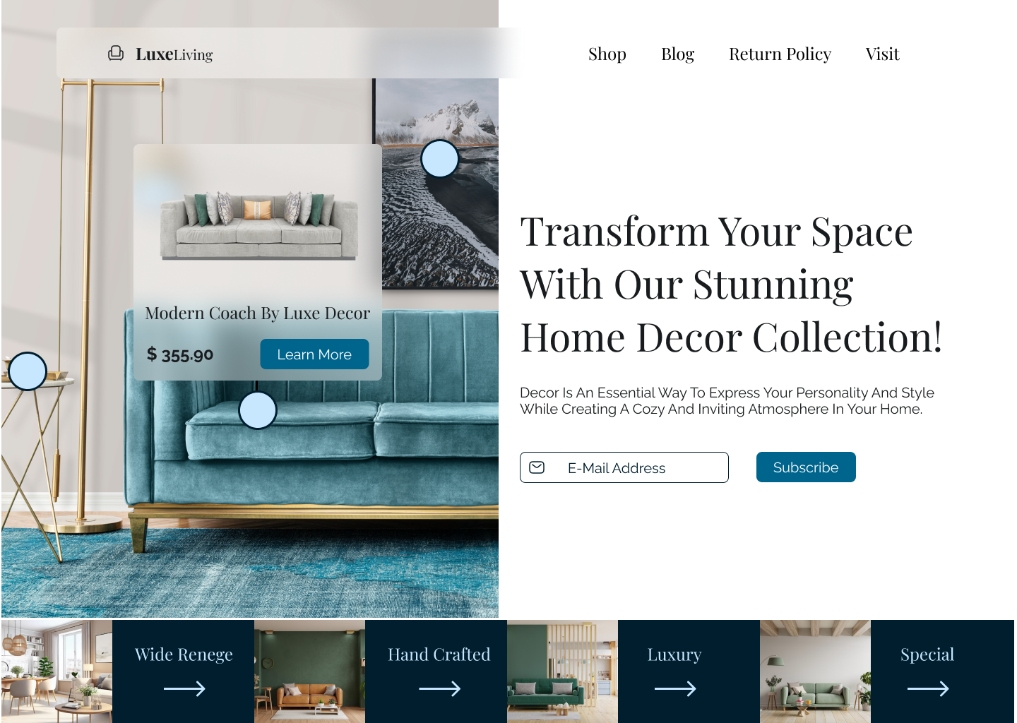 daily UI design challenge day 34 a pottery barn website by ghafar