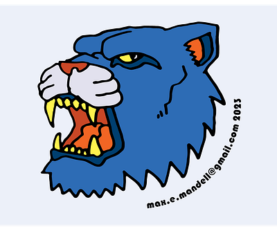 Snarl 2d american traditional big cat branding logo tattoo tiger tiger head