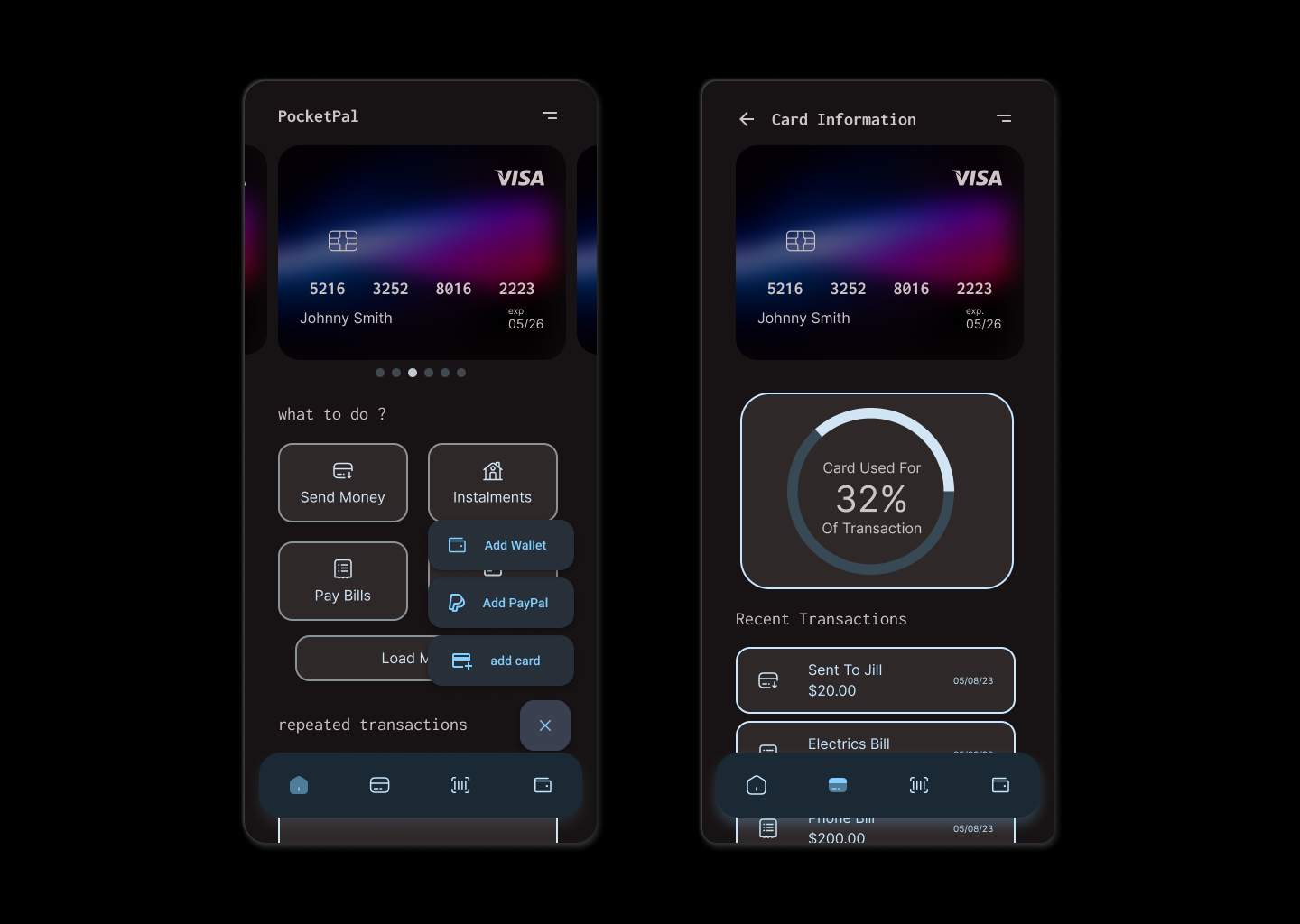 daily UI design challenge day 38 a banking app by ghafar tehrani on ...