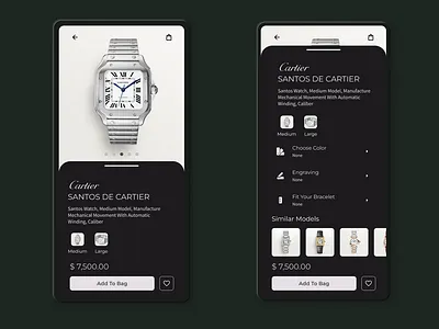 daily UI design challenge day 40 a luxury watch e-com app app app design appdesign dailyui ui ux