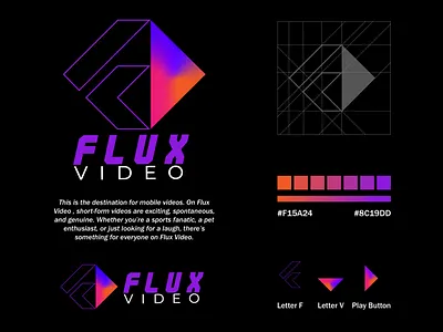 Flux Video | Short-form Video App Logo Design app logo design branding design gradient graphic design instagram logo logo design snapchat tiktok vector warm colors