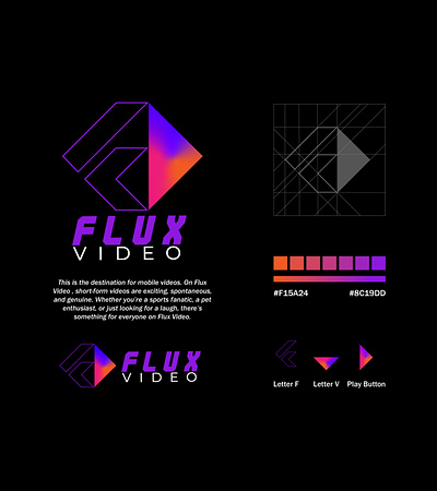 Flux Video | Short-form Video App Logo Design app logo design branding design gradient graphic design instagram logo logo design snapchat tiktok vector warm colors