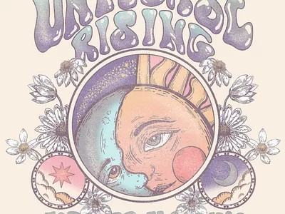 UNIVERSE RISING - TEE GRAPHIC 60s apparel branding design graphic design hand drawn illustration print retro screenprinting typography vintage