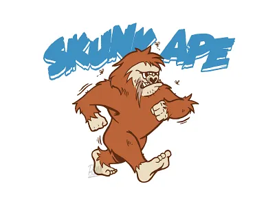 CRYPTID MASCOTS - SKUNK APE bigfoot branding cryptid design graphic design illustration logo mascot monster print product design retro skunk ape sport typography vintage