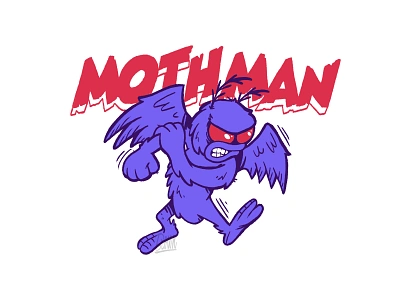 CRYPTID MASCOTS - MOTHMAN apparel branding cartoon cryptid design graphic design illustration mascot monster mothman print product design retro sport typography vintage