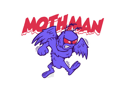 CRYPTID MASCOTS - MOTHMAN apparel branding cartoon cryptid design graphic design illustration mascot monster mothman print product design retro sport typography vintage