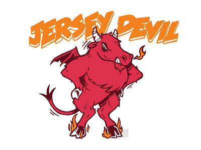 CRYPTID MASCOTS - JERSEY DEVIL apparel branding cartoon creature design graphic design illustration jersey devil logo mascot monster print product design retro sports vintage