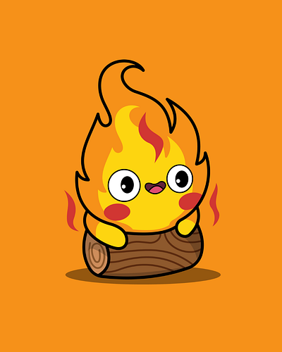 Cute Fire branding design graphic design illustration logo vector