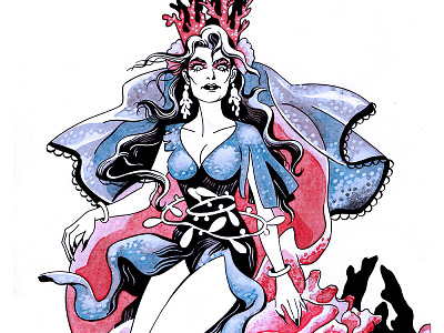 Demigods Character Design: Goddess of the Underworld Maguayan character design comic art drawing fantasy fantasy art goddess hand drawn illustration portrait watercolor