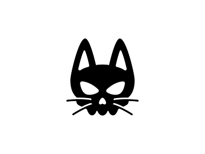 Iconic Skull Cat Logo animal cat death design forsale head icon iconic logo logo design logodesign minimal minimalist logo skull skull cat tattoo