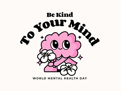 Mental Health Day cartoon character cute design doodle graphic design illustration kind mental health vector