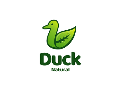 Duck combination with leaf animal app branding design dual meaning duck graphic design green icon illustration leaf logo ui ux vector
