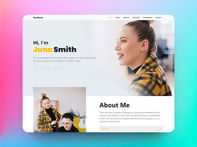 Free portfolio template made by bootstrap bootstrap template bootstraplily design free bootstrap template free template free website free website template freebie illustration ui