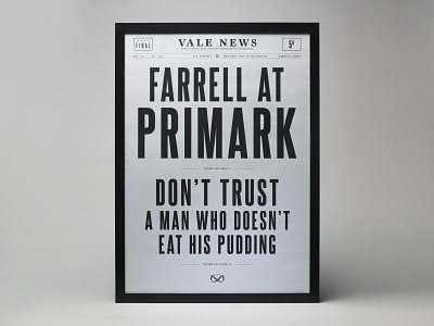 Farrell at Primark branding design farrell graphic design identity newspaper poster primark typography