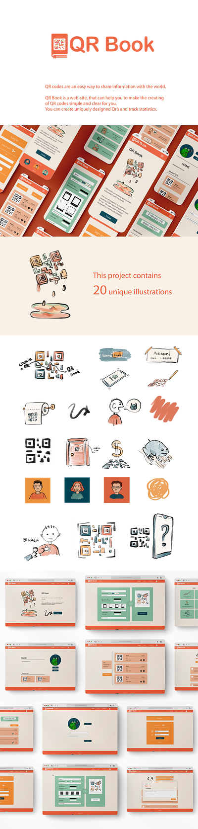 QR Book: UI/UX project figma illustration site ui ux web