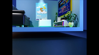 3D Animated Room 3d animation blender camera daytona design first person graphic ps6 render