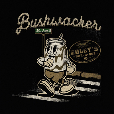 Bushwacker T-Shirt bar beer branding bushwacker classic design graphic design illustration logo mascot retro vector vintage