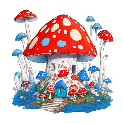 Mushroom house ai generated branding cottage design graphic design home house illustration islandretreat logo mushroom ui ux vector