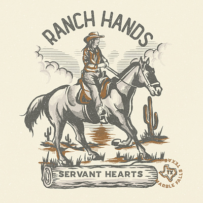 Retreat Ranch Staff Shirt Design for Glamping Ranch american branding classic cowboy design graphic design horse illustration logo mascot retro texas vector vintage