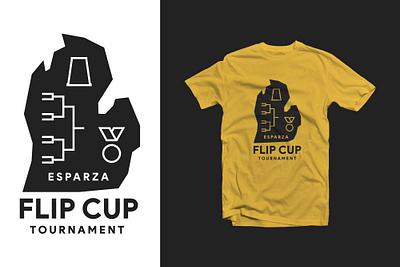Flip Cup Tournament T-Shirt Graphic apparel apparel design apparel graphic beer cup draplin flip cup gold graphic design illustration medal michigan swag t shirt tee tee graphic thick lines tournament