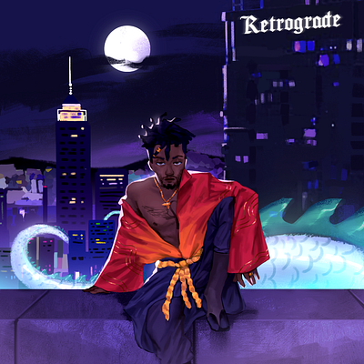 retrograde book cover collage cover art illustration mixtape cover