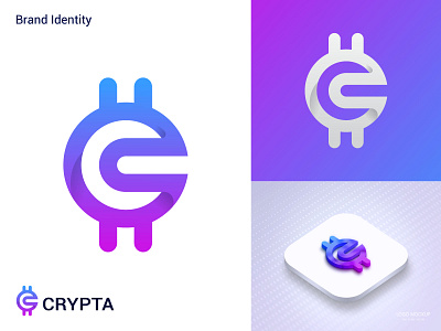 Crypta Modern logo design, logos 3d abstract logo branding creative logo crypta logo design gradient logo graphic design icon illustration letter logo logo logo design logo maker logo mark logo type logos minimalist logo modern logo monogram