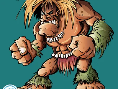 Very aggressive primitive man adobeillustrator character illustration illustrator vector