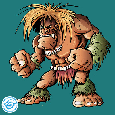 Very aggressive primitive man adobeillustrator character illustration illustrator vector