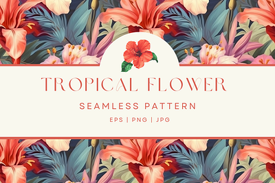 Tropical Flower Seamless Pattern background design floral flower flowers graphic design pattern seamless tropical
