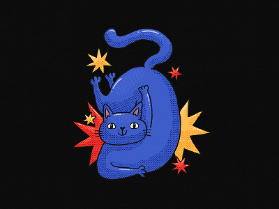 Flexicat blue cat cat character cute exercise fitness flexible funky shapes start starts stretch yoga