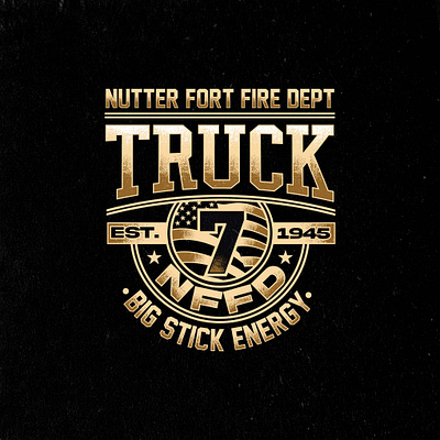 NFFD Truck Shirt american badge branding classic design fire firefighter graphic design illustration logo mascot truck vector