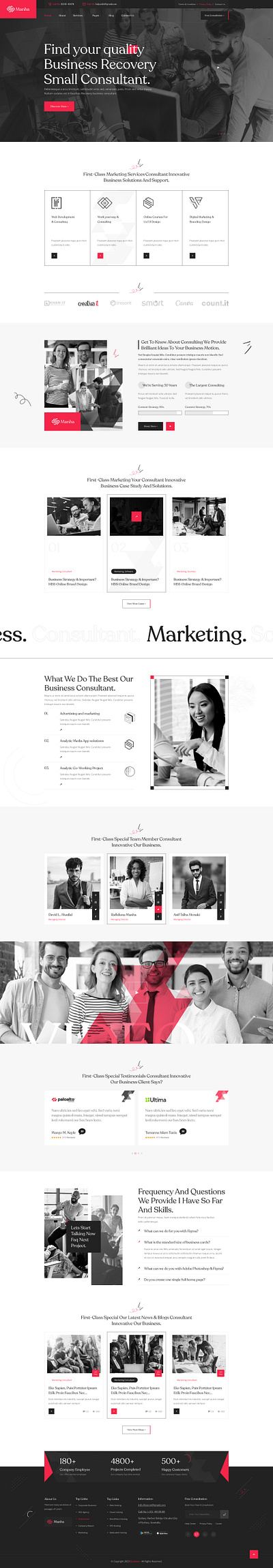 Manha consultant figma template business corporate creative design ecommerce fashion illustration marketing modern ui