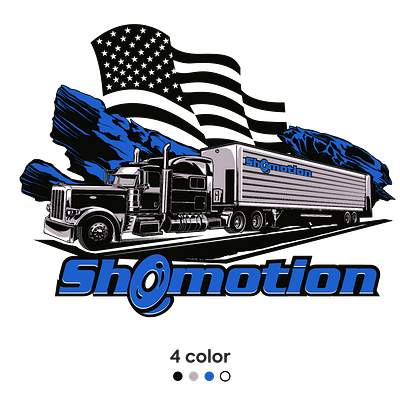 Shomotion T-Shirt design american branding classic design graphic design illustration logo mascot truck vector