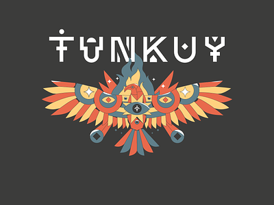 TUNKUY band bird condor design digitalart dub eye fire fly icon ill illustration latin logo logodesign music t-shirt type vector