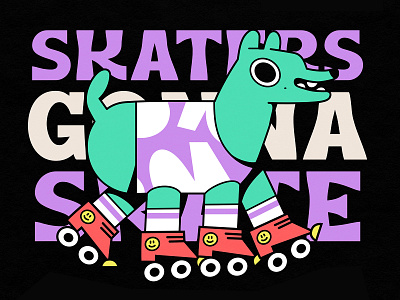 Roller skate dog adobe illustrator cartoon character design cute design dog flat illustration roller skate vector illustration