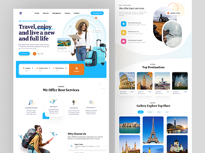 Travel Agency Landing Page UI adventure website hotel booking website landing page tour website travel agency travel web design travel website travelling website ui uiux ux vacation web design website design