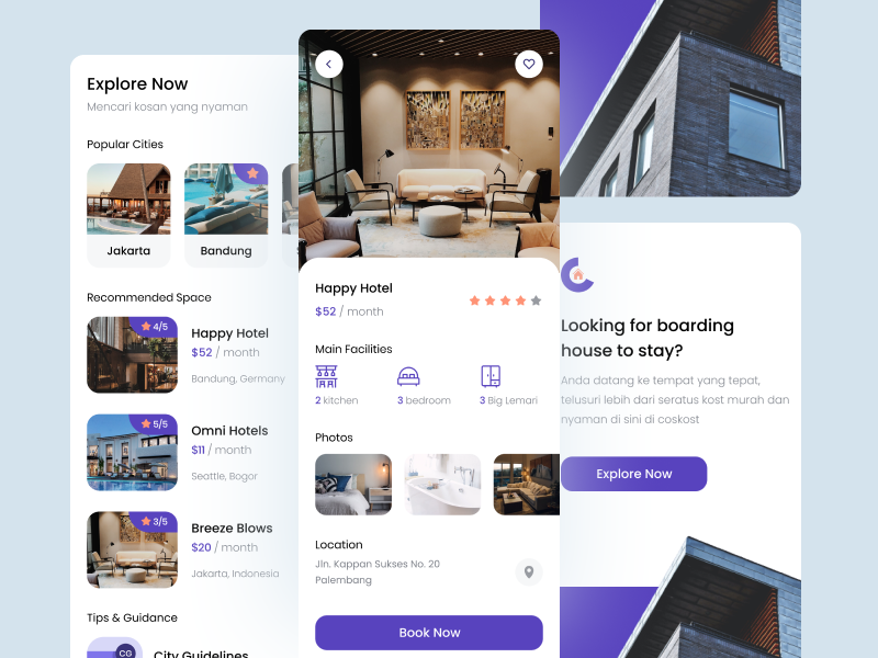 CosKost Boarding House Finder App by Fatiha Eros Perdana on Dribbble