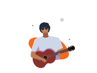 Guitarist Animation Flat Character Style animation character character illustration cute design flat illustration landing page ui