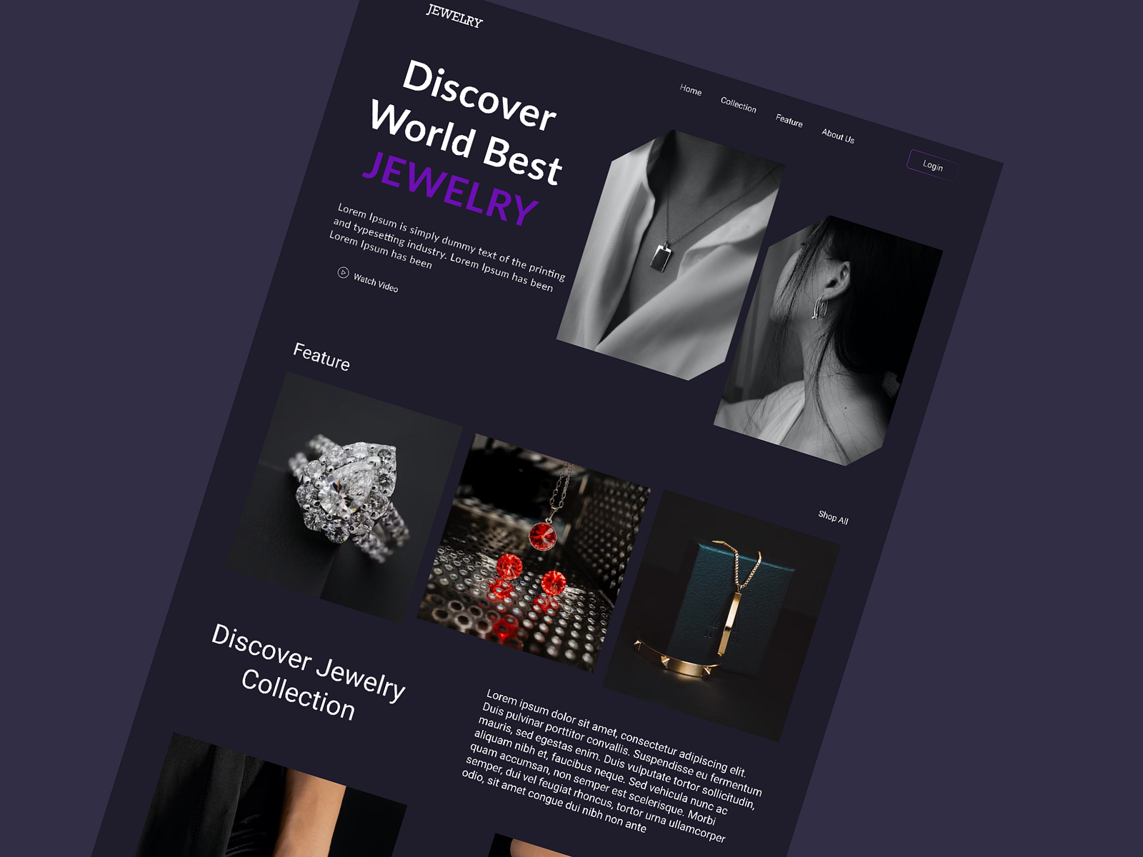 Jewelry landing page by Saiful on Dribbble
