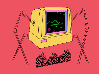 Surreal 80s adobe illustrator cyberpunk retro scifi synthwave vector vector illustration