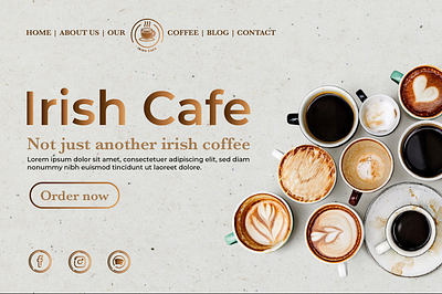 Irish Cafe advertising arabica branding cafe caffe design food graphic design header illustration irish cafe menu ui ux vector