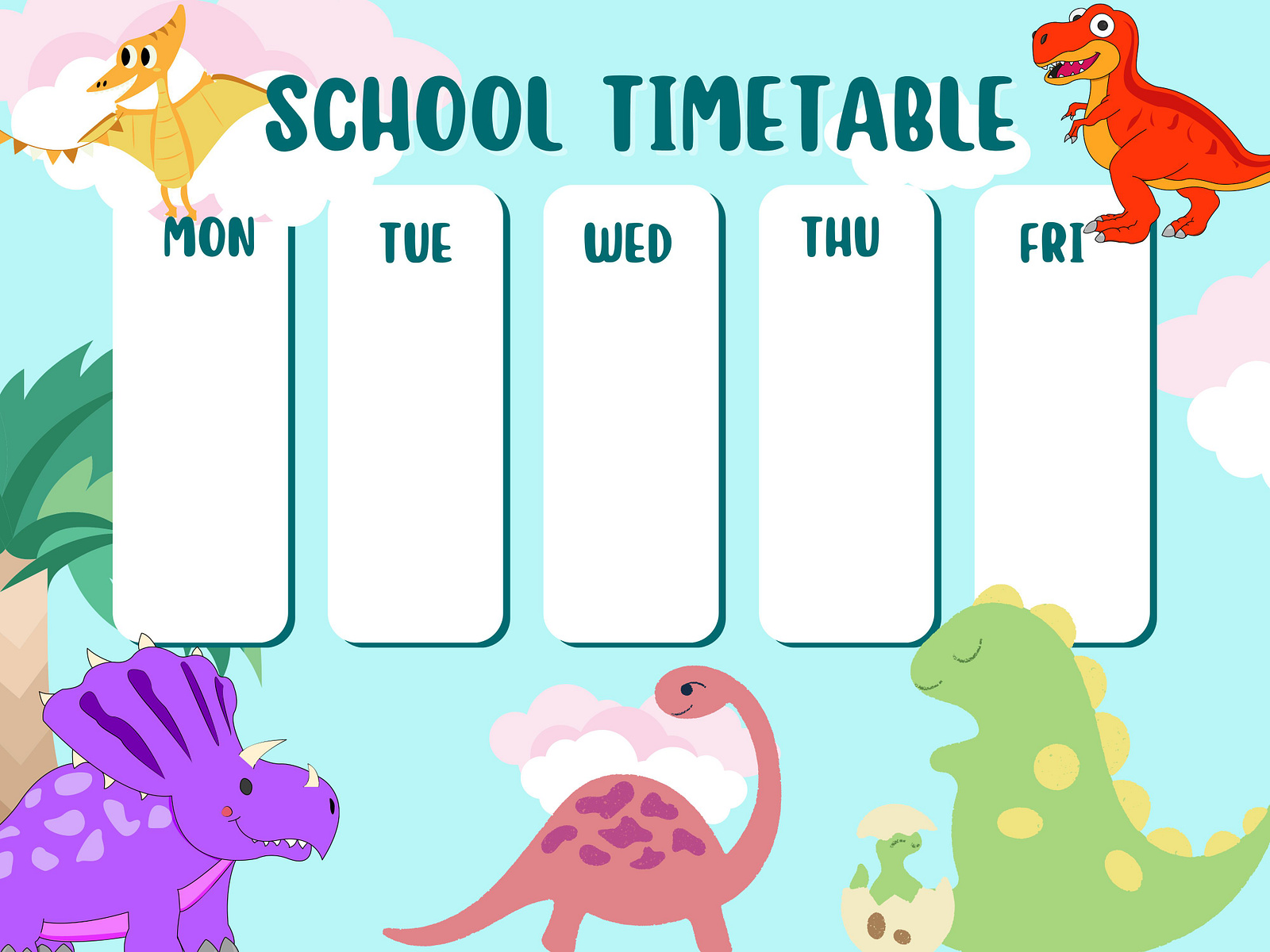 Timetable Dinosaur by Hà Vy Hoàng on Dribbble