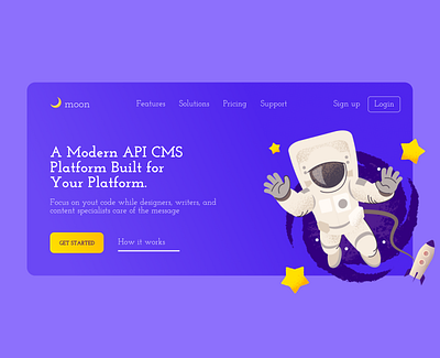 Moon website 3d branding ui