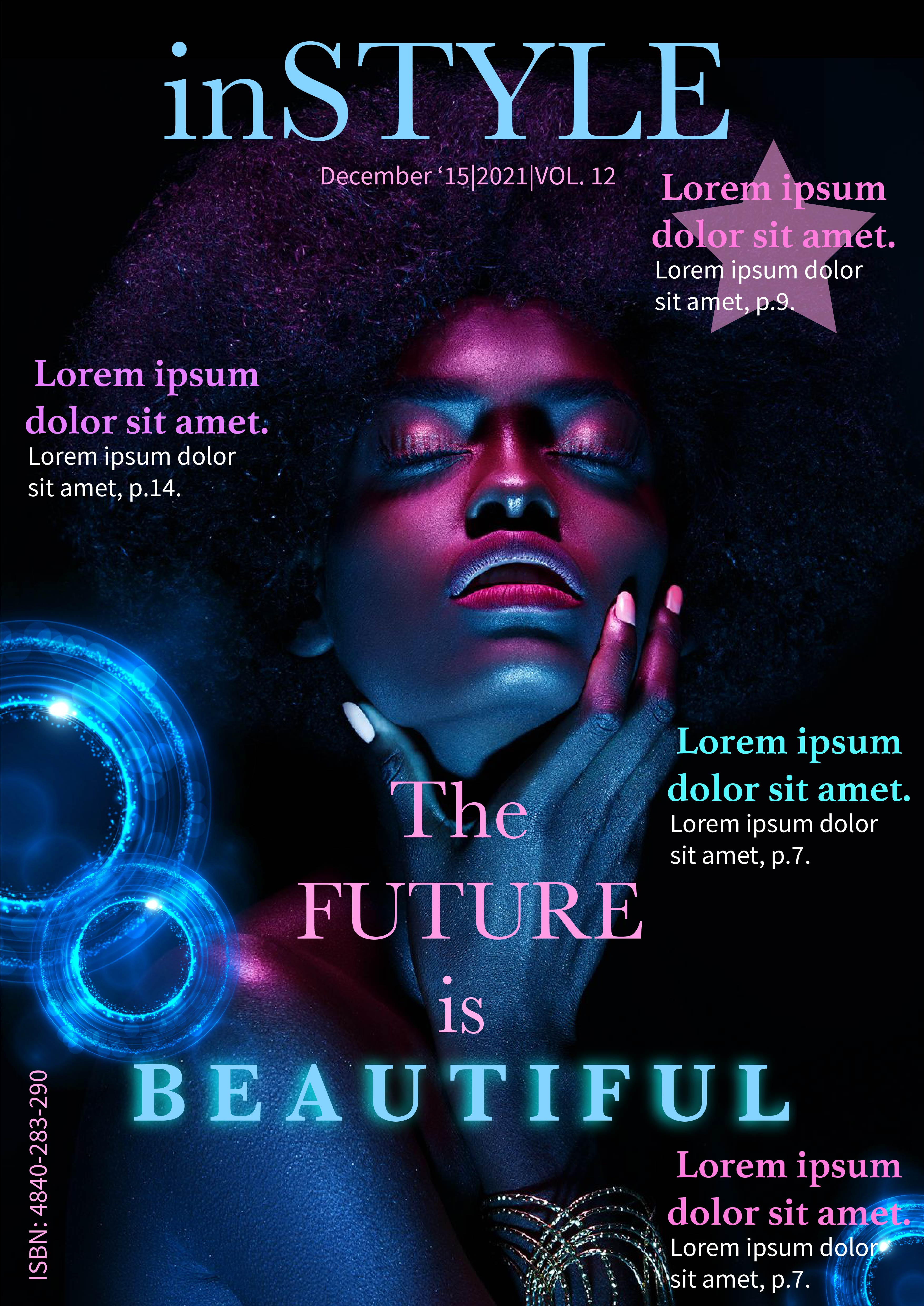inSTYLE-Fashion magazine adobe photoshop advertising beauty beauty magazine branding fashion magazine illustration instyle instyle fashion magazine magazine neon neon lights poster star