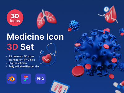 Medical Icons 3D 3d 3d icon blender icons illustration medical