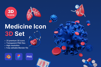 Medical Icons 3D 3d 3d icon blender icons illustration medical