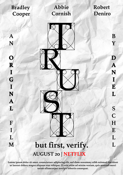 TRUST-film poster advertising branding design film poster flyer design netflix paper trust trust poster vector