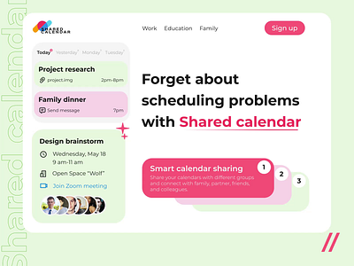 Shared Calendar (Desktop) adaptive design app branding design desktop illustration logo online purrweb ui ux